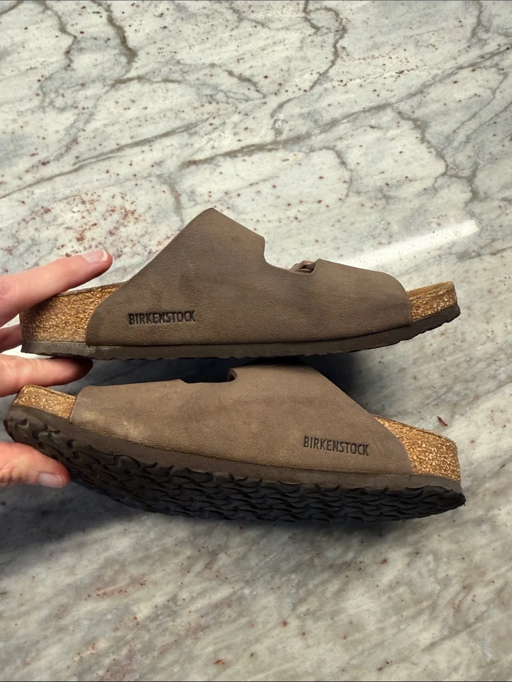Birkenstock Brown Two-Strap Buckle Sandals